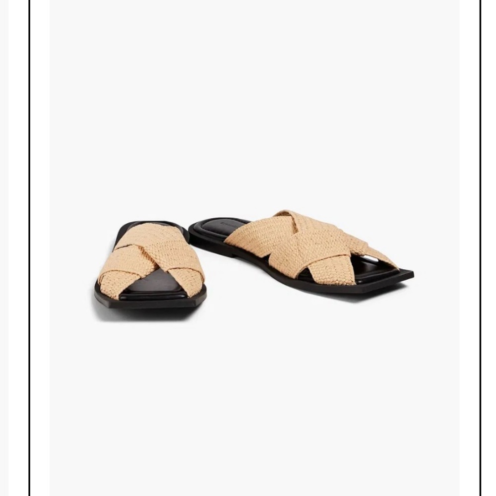 NWT Malene Berger Faux Raffia Sandals